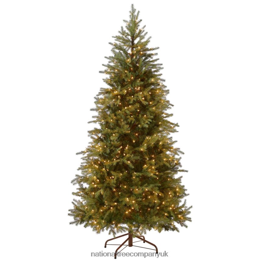 Trees | National Tree Company Pre-Lit Feel Real Artificial Slim Christmas Tree Green Nordic Spruce White Lights Includes Stand 75 feet F2L4F9